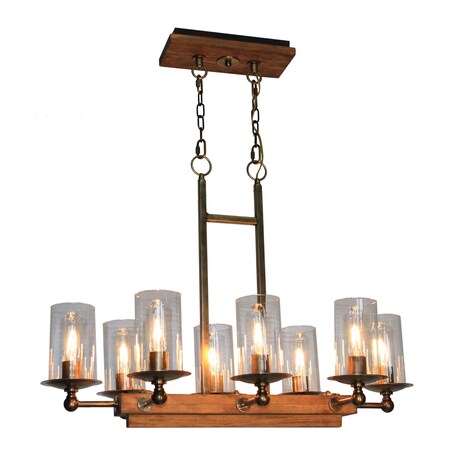 Artcraft Legno Rustico 8 Light Burnished Brass Island Light AC10148BB